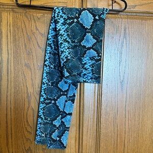 Buddy Love turquoise snakeskin leggings